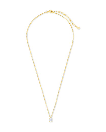 Sterling Silver Emerald Prong Set Pendant