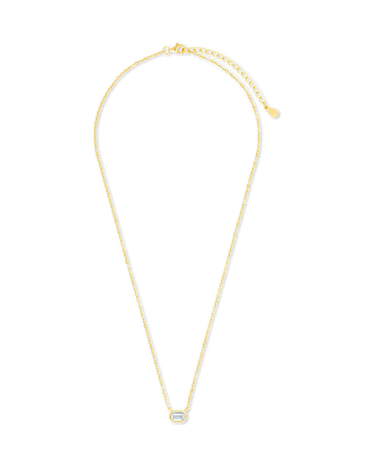 Sterling Silver Emerald Bezel Set Pendant