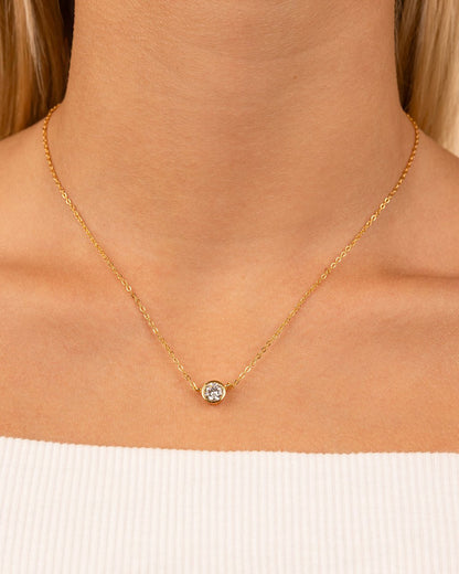 Sterling Silver Round Bezel Set Pendant