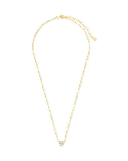 Sterling Silver Pear Bezel Set Pendant