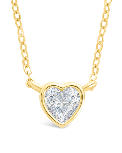 Sterling Silver Heart Bezel Set Pendant