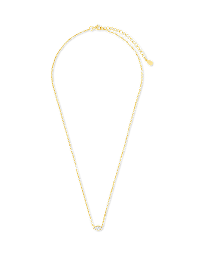 Sterling Silver Marquise Bezel Set Pendant