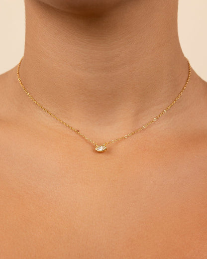 Sterling Silver Marquise Bezel Set Pendant
