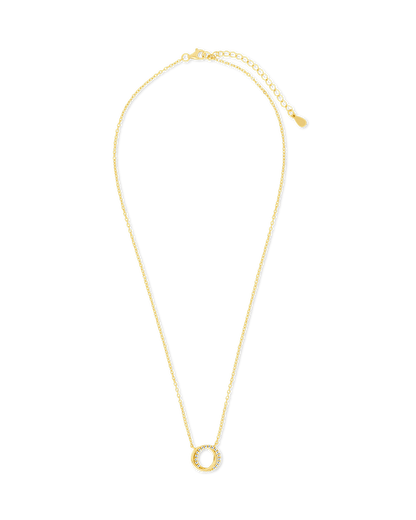 Sterling Silver CZ Interlocking Circle Pendant