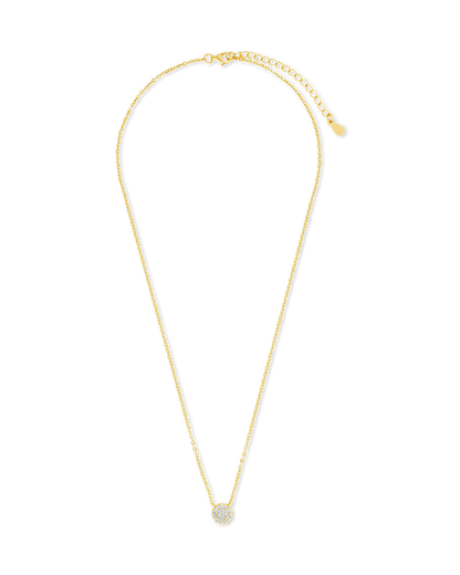 Sterling Silver CZ Disc Pendant