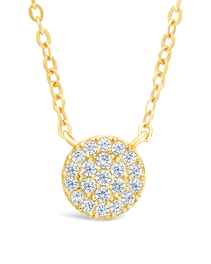 Sterling Silver CZ Disc Pendant
