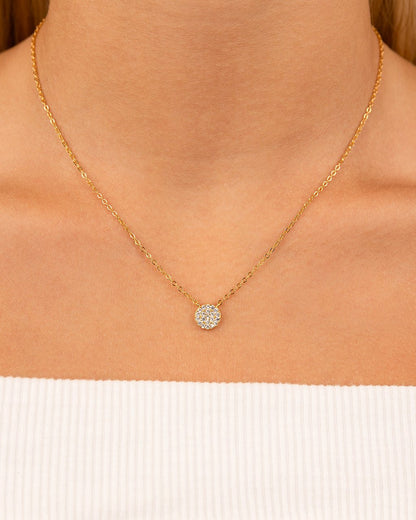 Sterling Silver CZ Disc Pendant