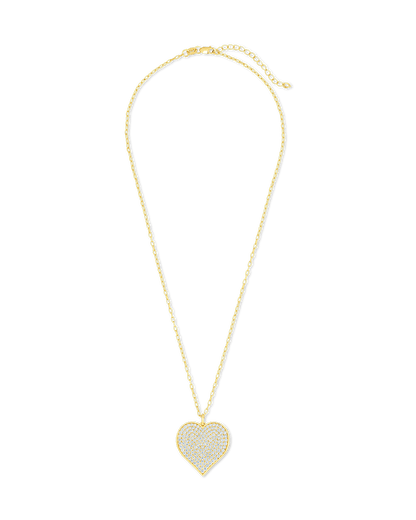 Sterling Silver CZ Statement Heart Pendant
