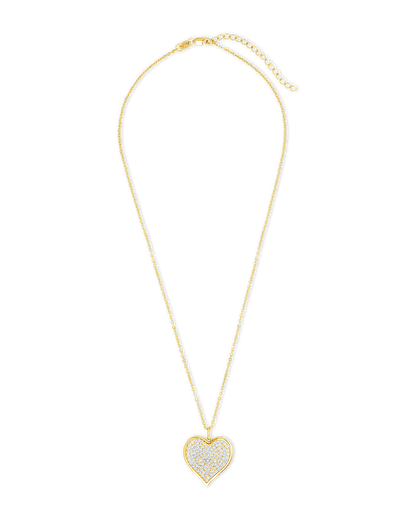 Sterling Silver CZ Statement Heart Pendant