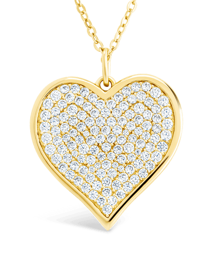Sterling Silver CZ Statement Heart Pendant