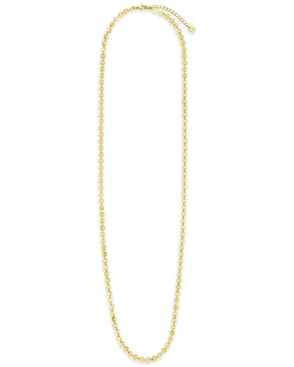 Round Disk Long Chain Necklace