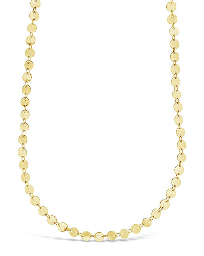 Round Disk Long Chain Necklace