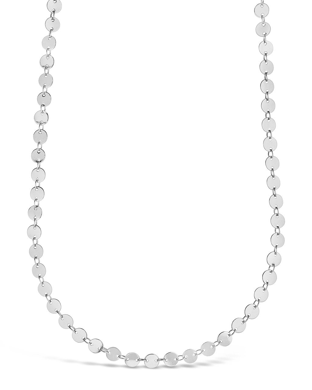 Round Disk Long Chain Necklace