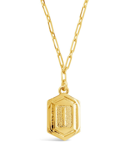 Hexagon Tag Initial Pendant Necklace