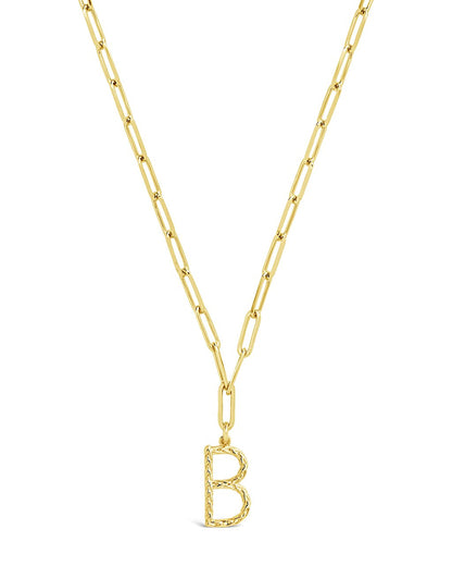 Braided Initial Pendant Necklace