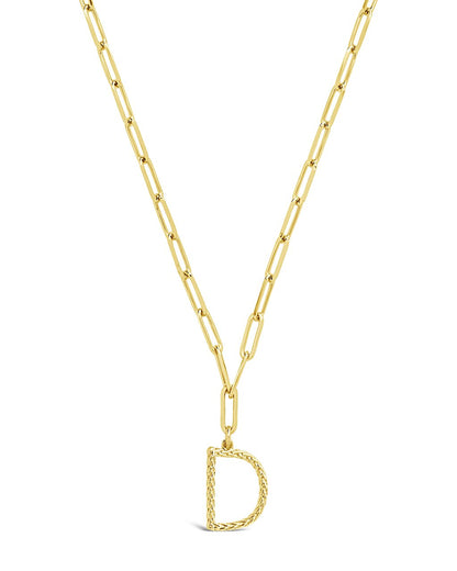 Braided Initial Pendant Necklace