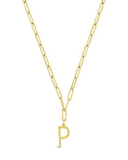Braided Initial Pendant Necklace