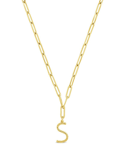 Braided Initial Pendant Necklace