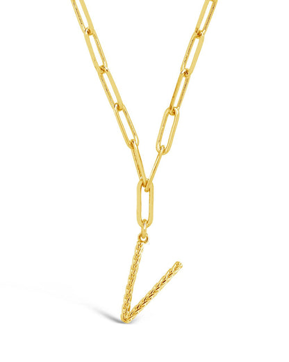 Braided Initial Pendant Necklace