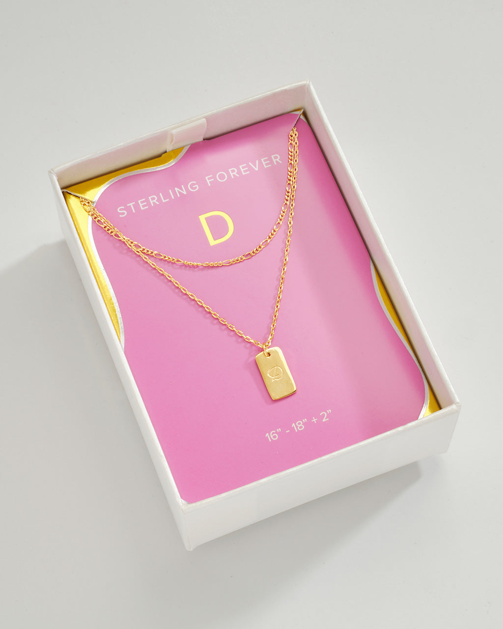 Initial Tag Layered Chain Necklace