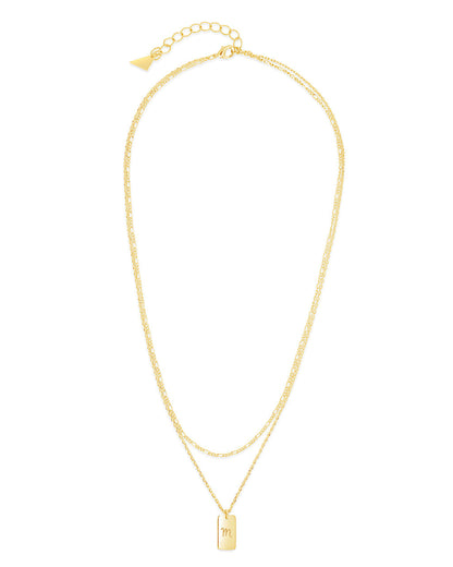 Initial Tag Layered Chain Necklace