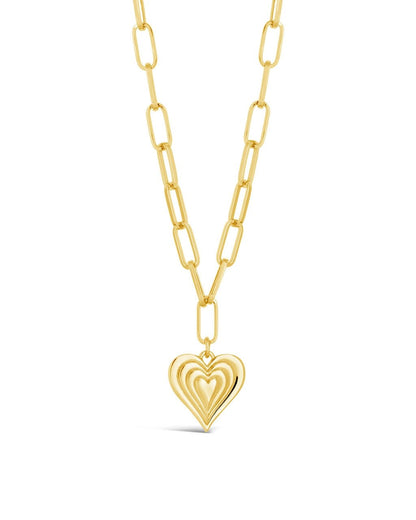 Paperclip Beating Heart Pendant Necklace