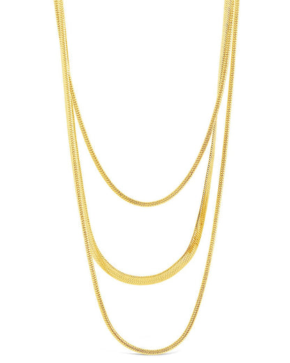 Everly Layered Herringbone Chain Necklace