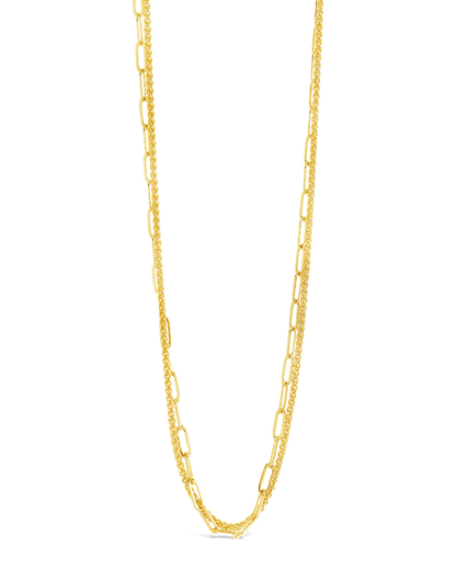 Emery Paperclip & Curb Chain Layered Necklace