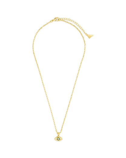 Leidy CZ & Mother of Pearl Evil Eye Pendant Necklace