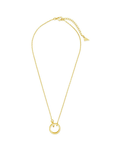 Mishel Mother of Pearl Interlocking Circles Pendant Necklace