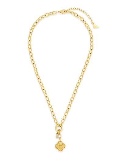 Tilda CZ & Clover Charm Necklace