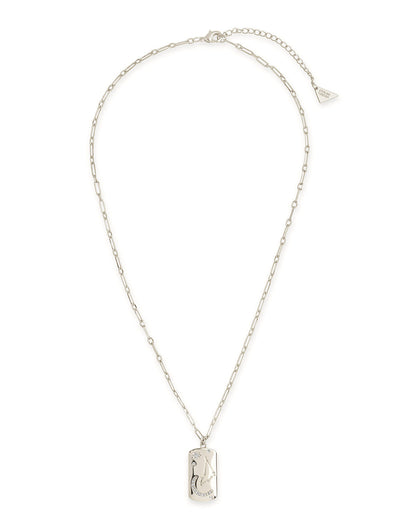 CZ Constellation Dog Tag Pendant Necklace