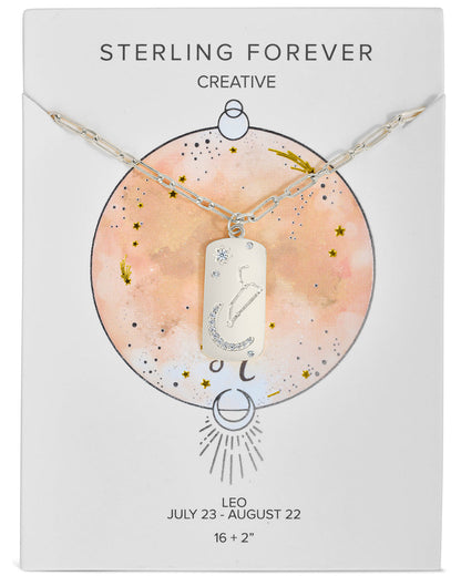 CZ Constellation Dog Tag Pendant Necklace