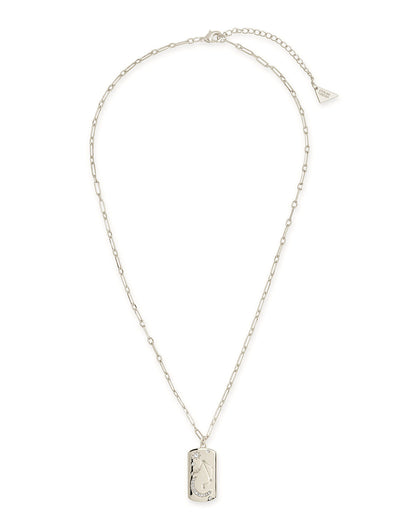 CZ Constellation Dog Tag Pendant Necklace