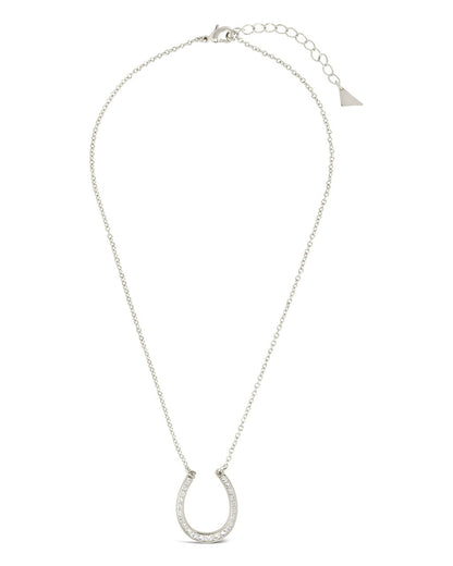 CZ Horseshoe Pendant Necklace