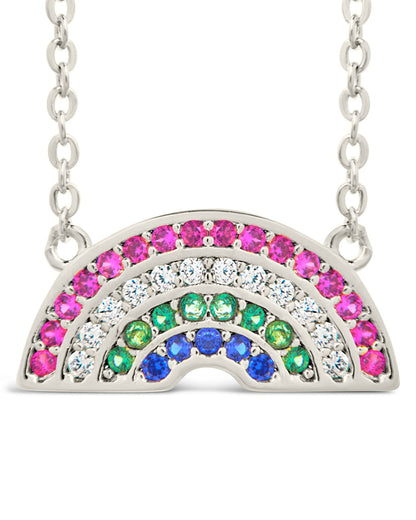 Rainbow CZ Pendant Necklace