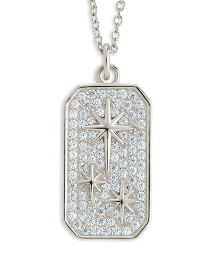 Pave CZ North Star Pendant