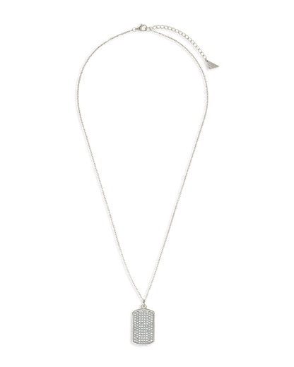 Pave CZ Rounded-edge Rectangle Pendant