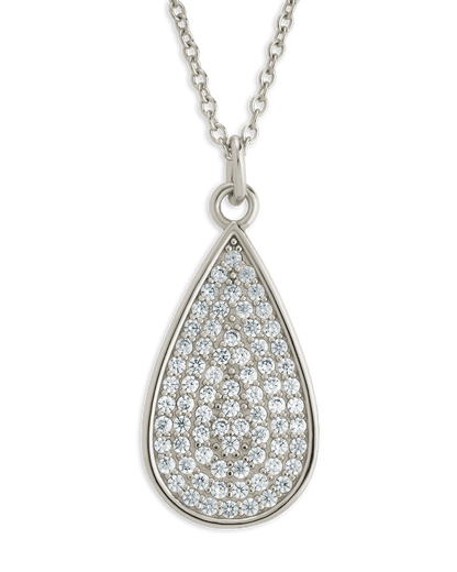Pave CZ Tear Drop Pendant