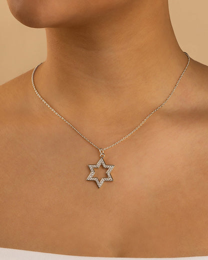 Pave CZ Star of David Pendant
