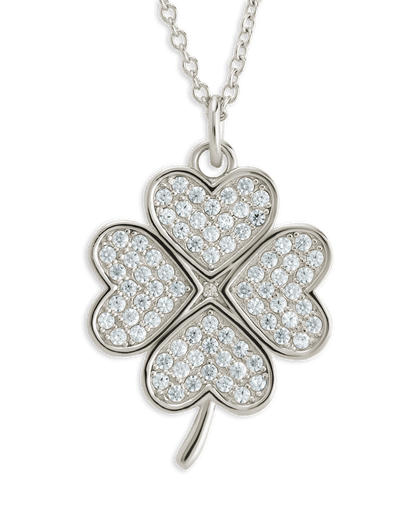 Pave CZ Shamrock Pendant