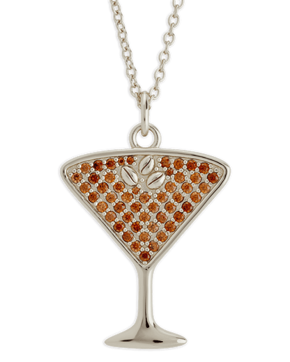 Pave CZ Espresso Martini Pendant