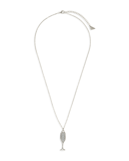 Pave CZ Champagne Flute Pendant