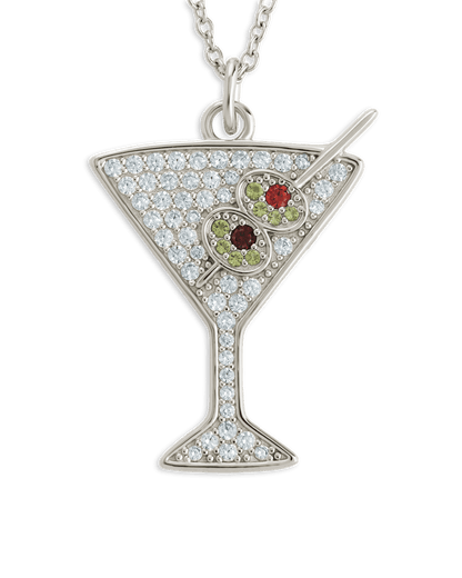 Pave CZ Dirty Martini Pendant