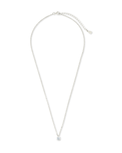 Sterling Silver Round CZ Prong Set Pendant