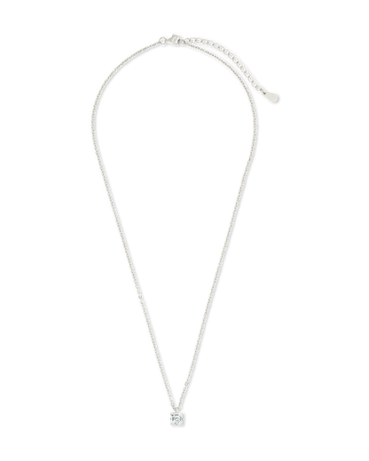 Sterling Silver Asscher Prong Set Pendant