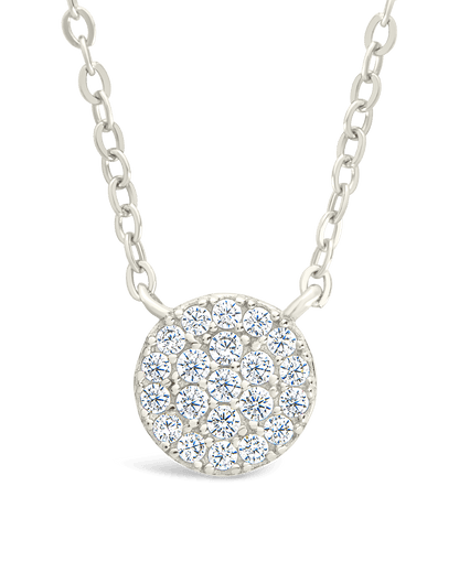 Sterling Silver CZ Disc Pendant