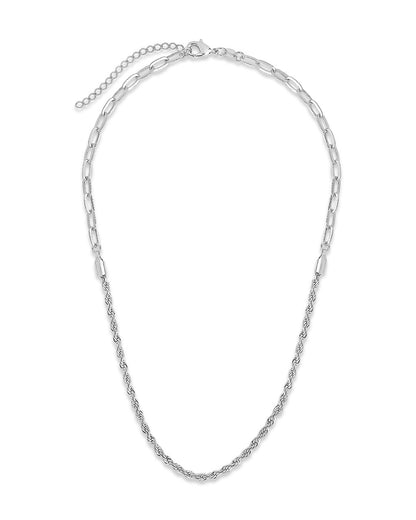 Sterling Silver Rope Twist Chain Necklace