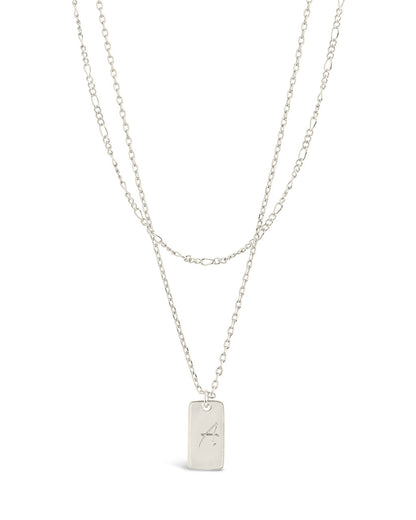 Initial Tag Layered Chain Necklace