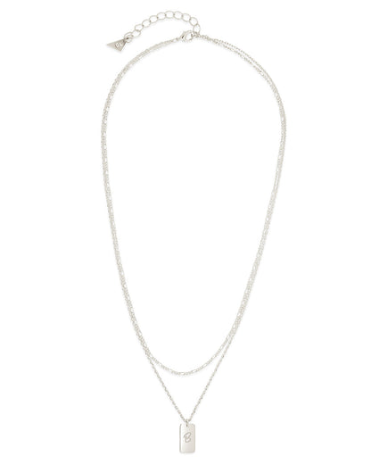 Initial Tag Layered Chain Necklace